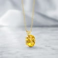 thumbnail image 4 of Gem Stone King 14K Yellow Gold Yellow Citrine Pendant Necklace for Women (3.20 Cttw, Gemstone November Birthstone, Oval 11X9MM, With 18 inch Chain), 4 of 4