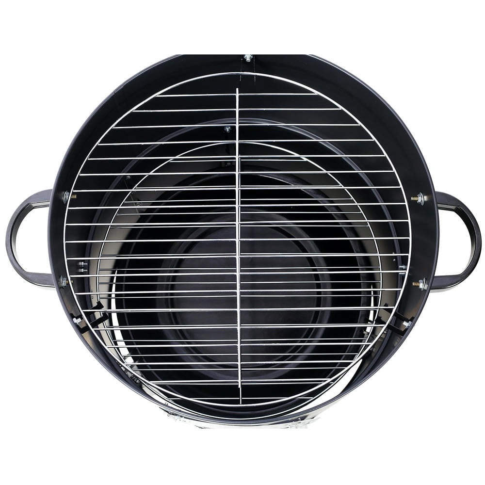 GVN Garden Grill, Patio Backyard Barbecue Grill,17 Inch Steel Charcoal Smoker, Heavy Duty Round BBQ Grill for Outdoor Cooking, Black