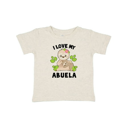 

Inktastic Cute Sloth I Love My Abuela with Green Leaves Gift Baby Boy or Baby Girl T-Shirt