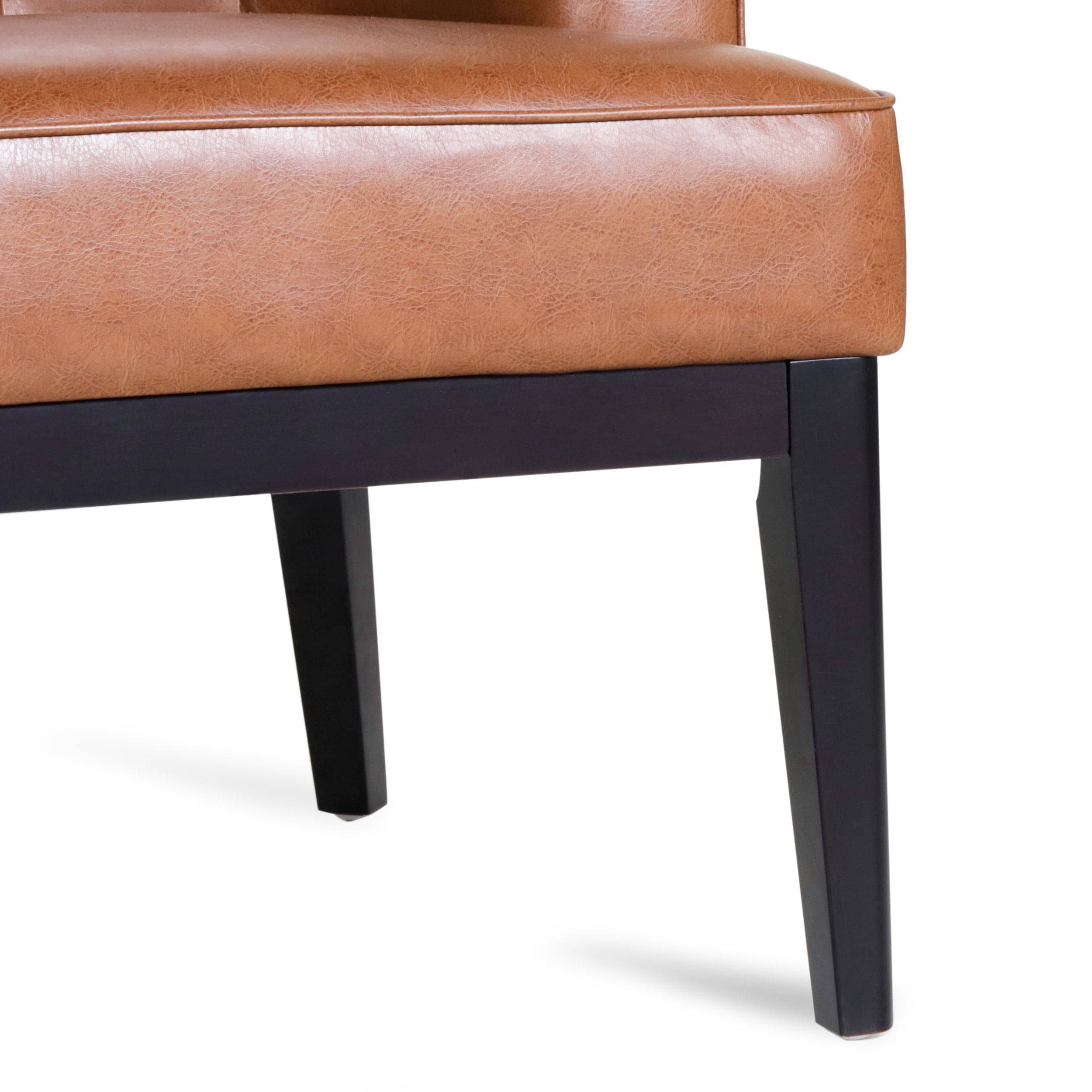 Noble House Suncook Faux Leather Tufted Club Chair, Cognac Brown and Dark Brown