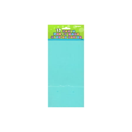 Unique Paper Party Bag 10x5" Powder Blue 12pc
