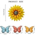 thumbnail image 2 of Metal Flower Wall Decor with 3pcs Butterfly Wall Art, Flower Wall Decorations Butterfly Garden Decor, Indoor Outdoor Wall Sculptures, Hanging for Living Room, Office, Garden, 2 of 9