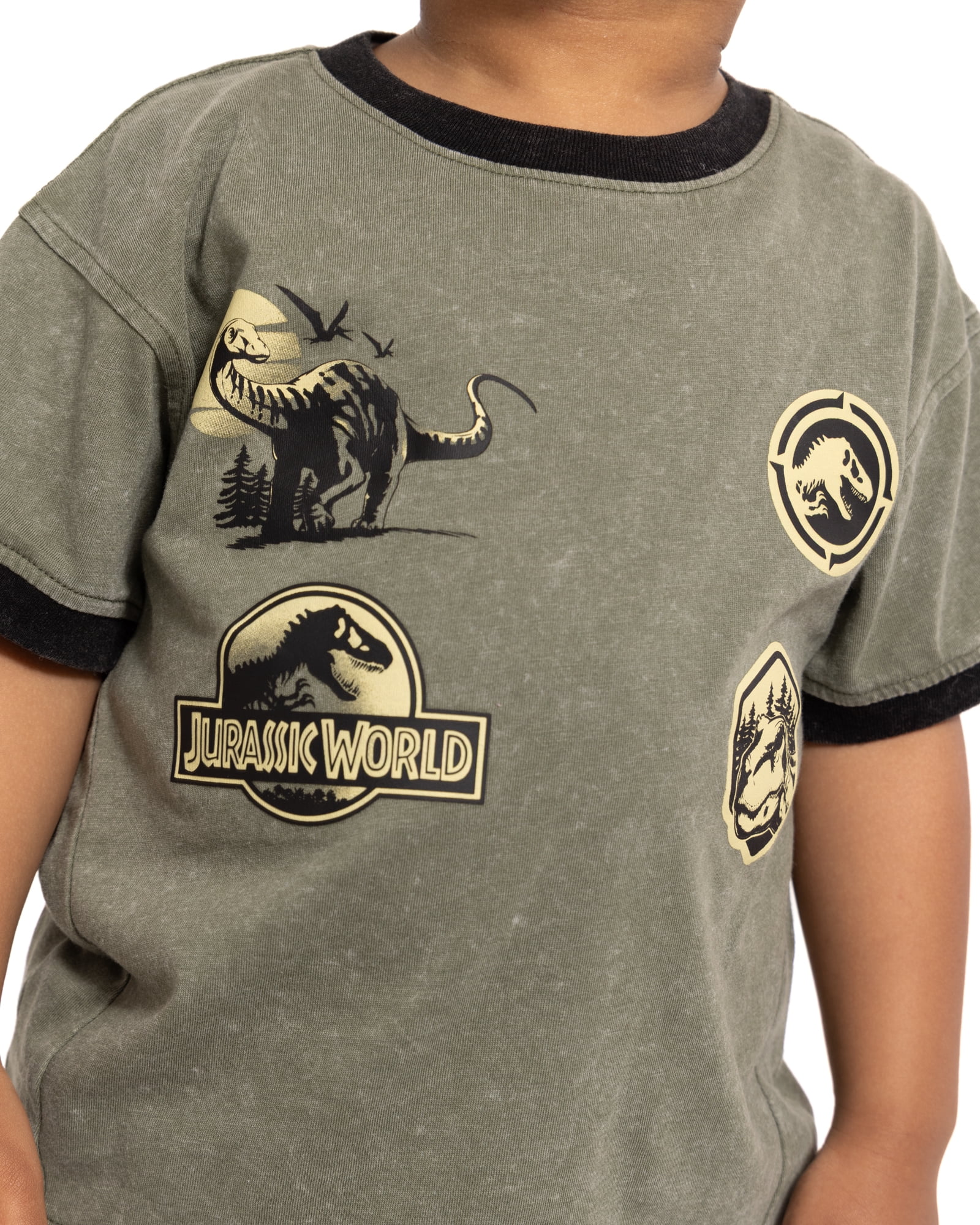 Jurassic World Toddler Boys Short Sleeve Graphic Tee and Matching Shorts Outfit Set, 2-Piece, Sizes 12M-5T