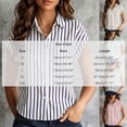 thumbnail image 3 of Ayolanni Short Sleeve Womens Blouses Dressy V-Neck Striped Button Down Blouse Fitted Workout Office Cap Shirts Womens Spring Tops Brown S, 3 of 6