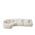 thumbnail image 6 of 123.2" Modern Curved Corner Sectional Sofa, Chenille Modular Cloud Couch with 4 Pillows, High-Back Oversized 4-Seater, No Assembly Required, 6 of 11