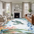thumbnail image 2 of Summer Ocean Turtle Large Area Rugs 6x9 ft Nautical Colorful Sea Fish Octopus Coral Seashell Washable Rug Non Slip Indoor Carpet Absorbent Floor Mat for Living Room Bedroom Dining Room, 2 of 9