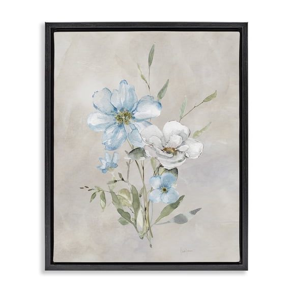 Stupell Industries Simple Herbs Bundle Plants & Flowers Painting Black Floater Framed Canvas Art Print Wall Art, 17 x 21