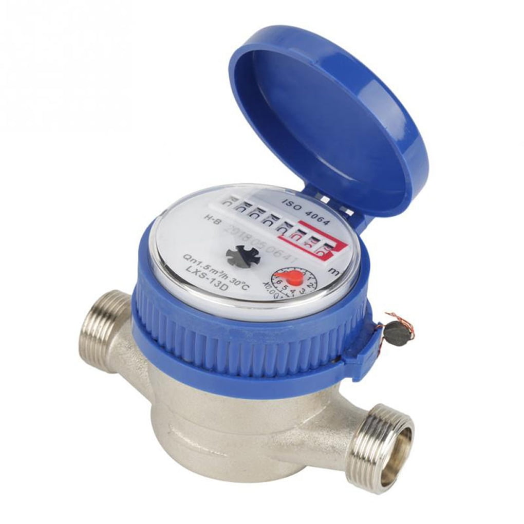 15mm 1/2 inch Cold Water Meter for Garden Home Using with Free Fittings 