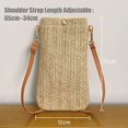 thumbnail image 5 of Bolsos de hombro de color caqui, bolsos tejidos de paja informales para mujer, bolsos cruzados tejidos, bolsos para teléfono móvil, 5 of 5