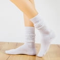 thumbnail image 6 of YEUHTLL Women Men Multicolor Slouch Boot Socks Casual Extra Long Loose Stacked Chunky Scrunch Knee High Stockings Ruched Bubble Leg Warmer, 6 of 19