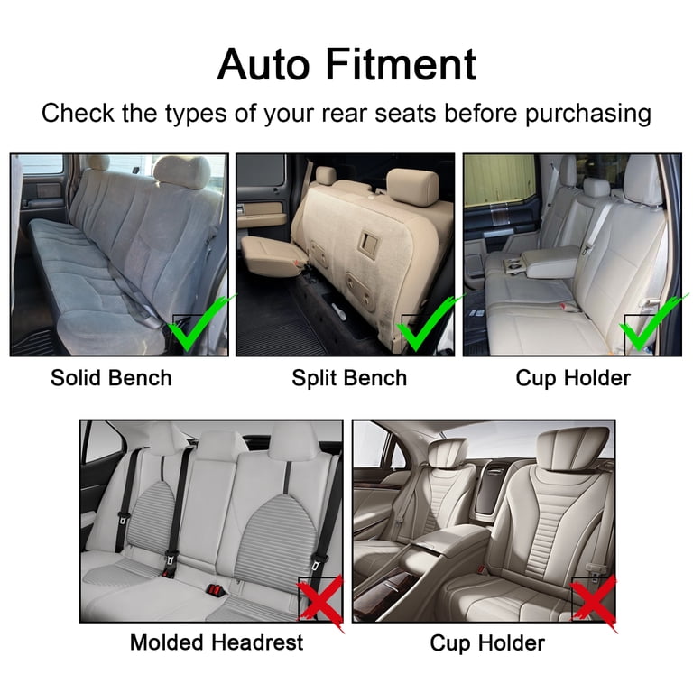 Coverado Beige Premium Leather Rear Seat Cover photo 5