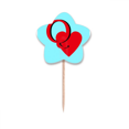 thumbnail image 1 of Reina del amor Selección de pastelitos Star lable Flag en palillos de dientes, 1 of 3