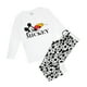 thumbnail image 1 of Disney - Set de Pijama Largo Snooze de Mickey Mouse para Mujer (Blanco, Negro), 1 of 6