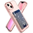 thumbnail image 3 of SaniMore for iPhone 14 Plus 6.7" Translucent Glitter Case, Rugged PC Back & Soft TPU Bumpers Case with Card Slot Shockproof Protective Case for iPhone 14 Plus Women Ladies Girls, Pink, 3 of 8