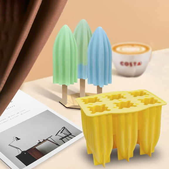 6 Cavity Ice Cream Mold Set, Homemade Popsicle Maker Kit, Food Grade Frozen Dessert Mold, Reusable Ice Cream Tray, DIY Popsicle Mould With Lid, Summer Ice Cream Maker