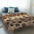thumbnail image 4 of Brown Beige Blanket Soft Cozy Warm Throw Blanket for Couch, Plush Fuzzy Flannel Fleece Blankets for Sofa, Rustic Farmhouse Dog Paw Vintage Bed Blankets Lightweight Gifts for Women, 40"x50", 4 of 9