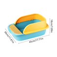 thumbnail image 4 of HWRETIE Semi Enclosed High Sided Cat Litter Box Splash Proof Open Top Design Spacious Cat Toilet for Cats Under 10 Pounds Easy Clean Indoor Litter Tray, 4 of 6