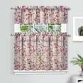 thumbnail image 2 of Kitchen Curtains and Valance Set 36 Inch Tier Pioneer Colorful Floral 3 Pieces Set Dining Room Small Curtain Drapes Cafe Curtains Valance for Home Decor Rod Pocket, 2 of 6