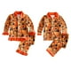 thumbnail image 2 of Conjunto de pijama de Halloween para niños y niñas, tela de seda de leche, calabaza amarilla + pantalones de manga larga con diseño de Castillo, conjuntos de pijama para 2 hermanos, 2 of 4