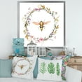thumbnail image 3 of Designart 'Wildflowers Wreath and A Bee' Farmhouse Framed Art Print, 3 of 4