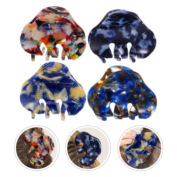 WHAMVOX Claw Hair Clips with Nonslip Design for Styling and Decoration Assorted Color 4pcs
