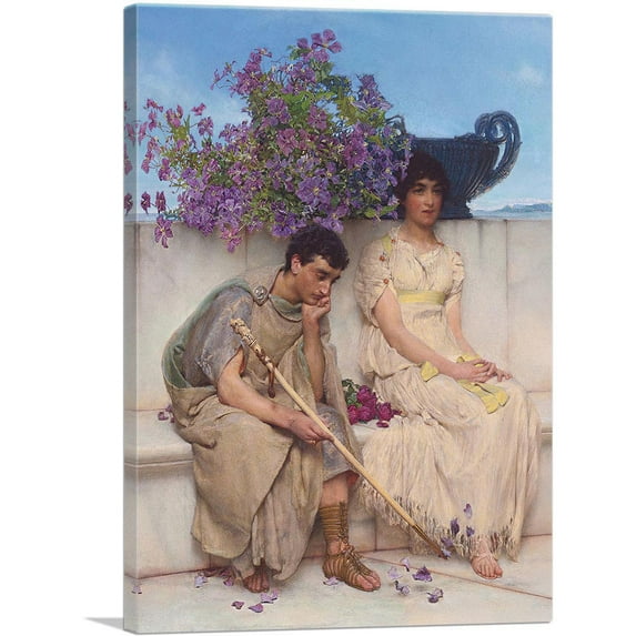 ARTCANVAS An Eloquent Silence 1890 Canvas Art Print by Lawrence Alma-Tadema - Size: 40" x 26" (0.75" Deep)