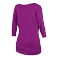 thumbnail image 2 of Matchstick Women's 3/4 Sleeve Basic Drape Top with Side Shirring, 2 of 4