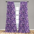 thumbnail image 5 of Ambesonne Modern Curtains, Geometric Violet Circles, Pair of 28"x95", Pale Pink Purple, 5 of 5