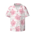 thumbnail image 5 of Picia Cartoon Pig Men's Linen Shirts Short Sleeve Cuban Beach Shirts Casual Shirts Button Down Shirt for Men Beach Summer Wedding Shirt-4X-Large, 5 of 7