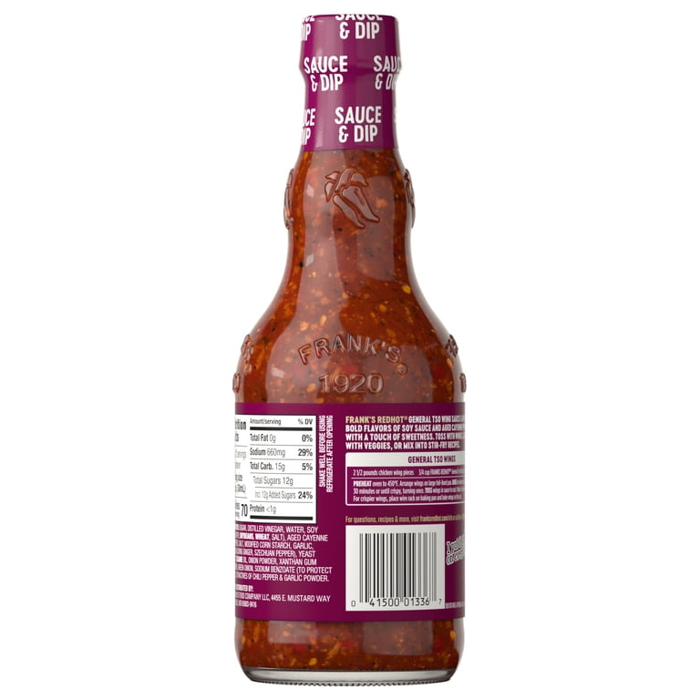 Frank's RedHot, General Tso Wings Sauce, 12 fl oz Bottle, Ready-to