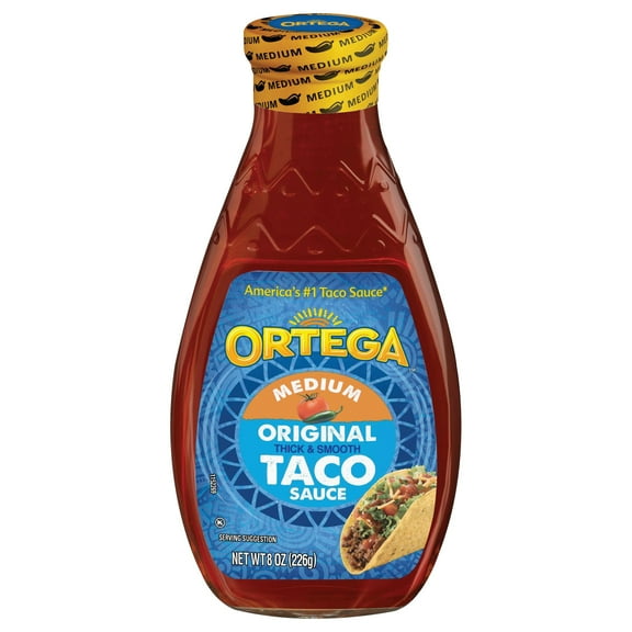 Pack of 2 Ortega Original Medium Taco Sauce, 8 oz (Package May Vary)