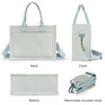thumbnail image 3 of Gocvo Canvas Tote Bag for Women, Large Multi-Pocket Shoulder Handbag, Crossbody Messenger Bag, Grey, 3 of 6