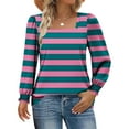 thumbnail image 2 of LIaqionyy Tunic Tops for Women Striped Casual Loose Fall Shirts Business Dressy Blouses Clothes Trendy outfits, 2 of 6