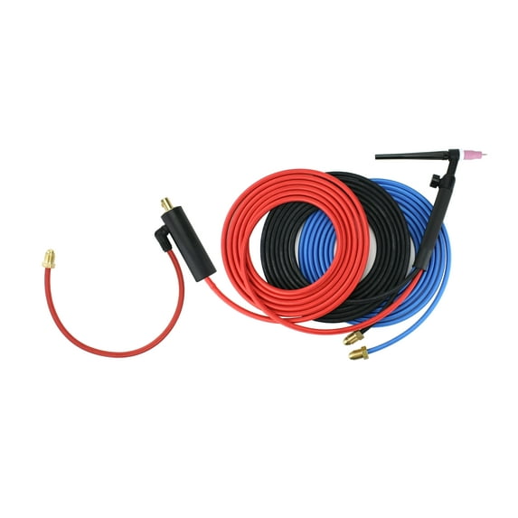 20FV Series - 250 Amp - Water Cooled - Flexible Head TIG Torch with Valve - 25 feet 3-Piece Cable - Dinse 35-70 Connector
