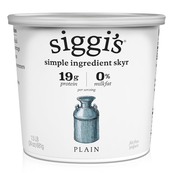 Siggi's Icelandic Skyr Nonfat Yogurt, Plain, 24 oz