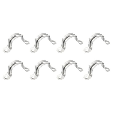 

Uxcell 25mm 2 Hole U shaped Rigid Pipe Straps Bracket Tube Clip 8 Pack