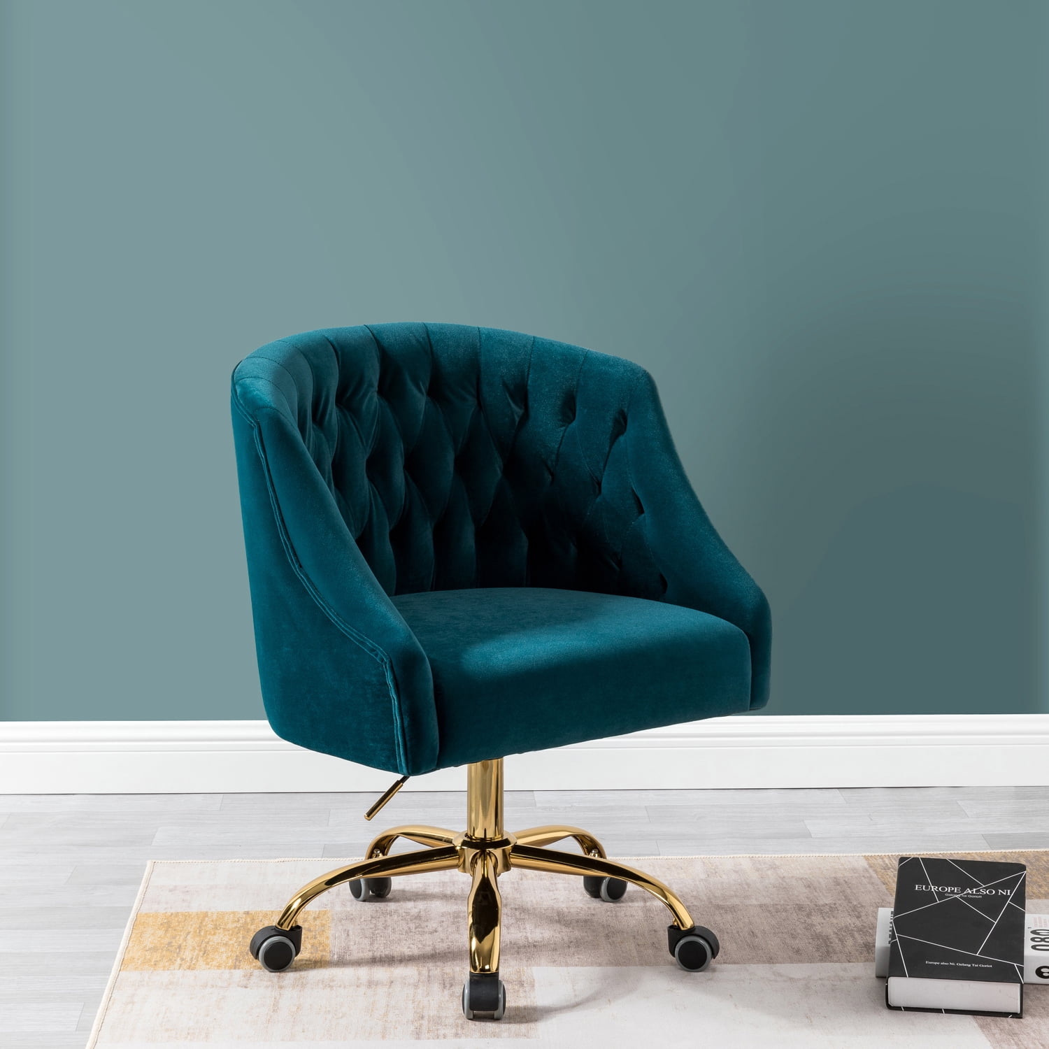 Lydia Tufted Velvet Upholstery Mid Century Modern Task Chair for Home
