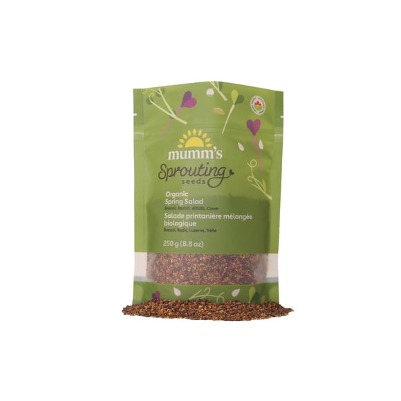 Mummâ??s Sprouting Seeds â?? Spring Salad Mix â?? Certified Organic Seed â?? Non-GMO â?? High Germination â?? 250 g â?