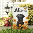 thumbnail image 3 of Fall Welcome Black Labrador with Butterfly and Flowers Fall Garden Flags 12.5"x18" Double Side,Small Yard Flags for Outside,Outdoor Fall Decor,Autumn Funny Garden Flag Yard Decoration, 3 of 4