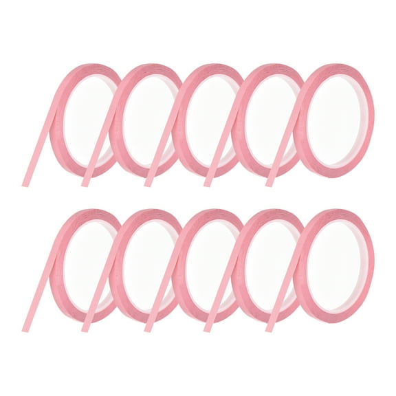 Uxcell 10 Rolls Whiteboard Tape Graphic Chart Tape 8mm 54.7 Yard Art Tape Thin Self-Adhesive Pinstripe Tape Masking Tape, Pink