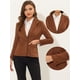 thumbnail image 2 of Chaqueta de oficina de trabajo de manga larga con cuello de solapa y ante sintético para mujer Caramelo S, 2 of 4