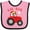 Pink and Black, variant on Inktastic Farmer Tractor Little Sis Girls Baby Bib