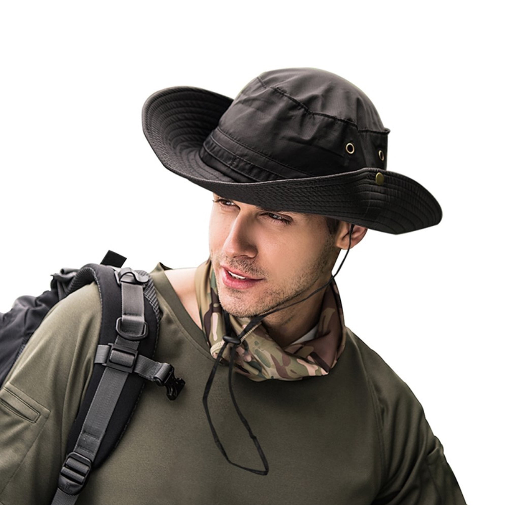 SUNSIOM Men's Military Bucket Hat Boonie Hunting Fishing Climbing ...