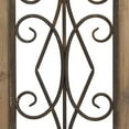 thumbnail image 5 of DecMode Brown Wood Window Inspired Scroll Wall Decor with Metal Scrollwork Relief, 5 of 9