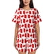 thumbnail image 1 of Fotbe Canada Conjunto de Pijama Estampado para Mujer, 2 Piezas, Ropa de Dormir con Camiseta de Manga Corta y Shorts Suaves-Small, 1 of 6