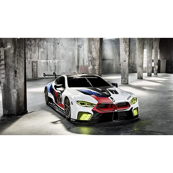 Iconic Arts Supercar Laminated 24x36 Poster: BMW M8 GTE Luxury Car