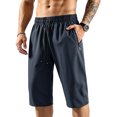 thumbnail image 2 of HAJWOH Men's Athletic Shorts with Zipper Pockets Lightweight Casual Capri Pants for Running Workouts & Outdoor Activities, 2 of 5