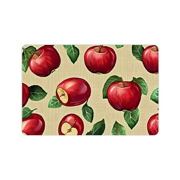 FCXZI Press Apple Kitchen Floor Mats & Mats Super Absorbent Kitchen Floor Floor Washable Mats Home Office Sink Living Room Laundry Decoration 24x16in