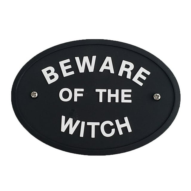 DOLITY BEWARE OF THE WITCH Wall Hangings Sign for Halloween Home Party Decorations