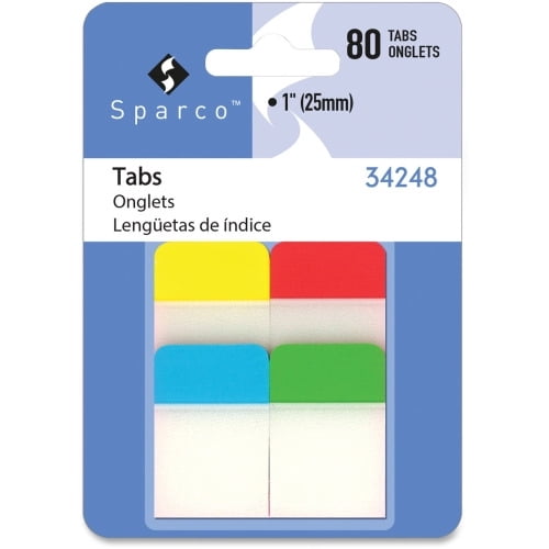 Sparco 1 Write-on Tab(s) - Assorted Tab(s) - 80 / Pack
